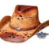 Sombrero Cowboy De Verano Paja Tostada Rígida Calada