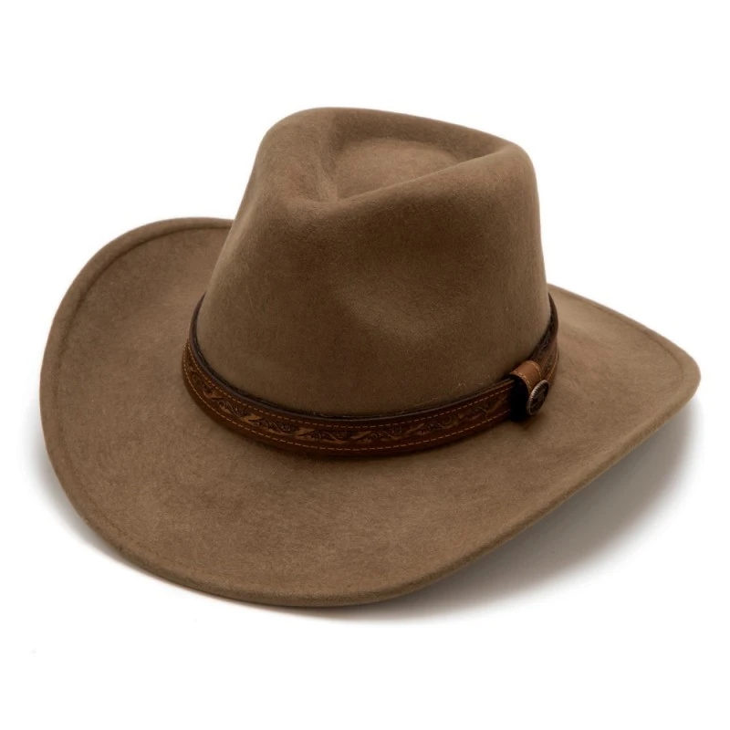 Sombrero Estilo Explorador Ala Corta Lana Color Caqui Bullhide Hats 2 Sombrero Estilo Explorador Ala Corta Lana Color Caqui Bullhide Hats - Imagen 2