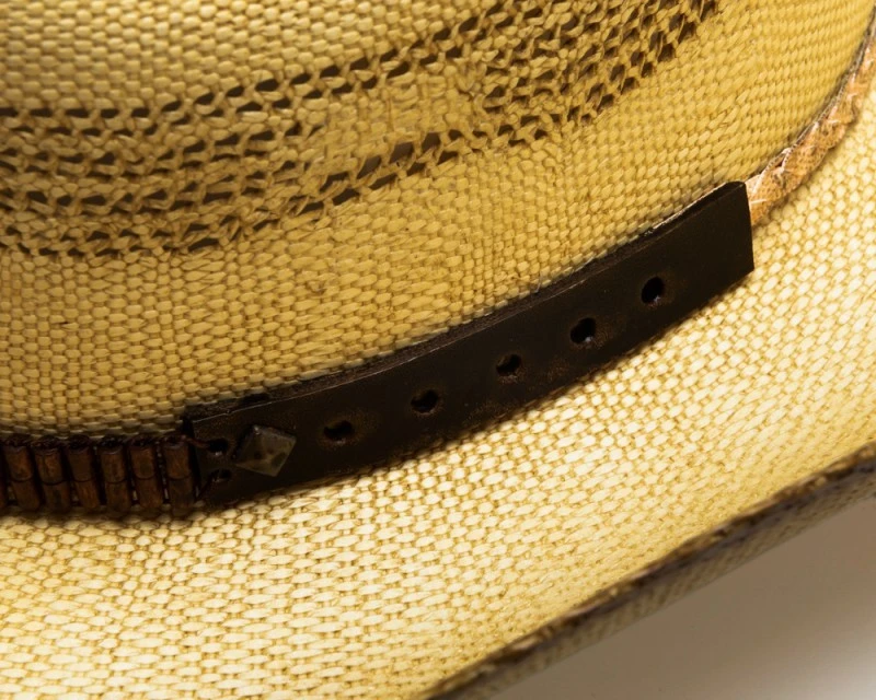 Sombrero Rústico Cowboy Paja Tostada Con Copa Texana 2 Sombrero Rústico Cowboy Paja Tostada Con Copa Texana - Imagen 2