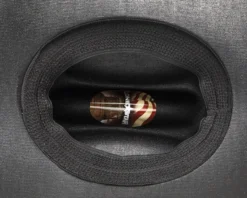 Sombrero Rodeo De Lienzo Negro Endurecido Con Cinta Elástica