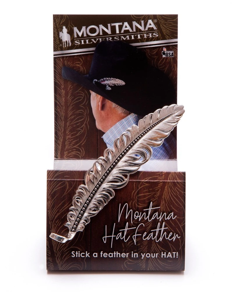 Montana Silversmiths Pluma Decorativa Con Baño De Plata Para Adornar Sombrero Cowboy 4 Montana Silversmiths Pluma Decorativa Con Baño De Plata Para Adornar Sombrero Cowboy - Imagen 4
