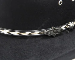 Sombrero Cowboy Unisex Rígido Con Forro Fieltro Negro Línea Económica