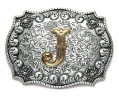Hebilla Con Grabados Estilo Americano Letra J