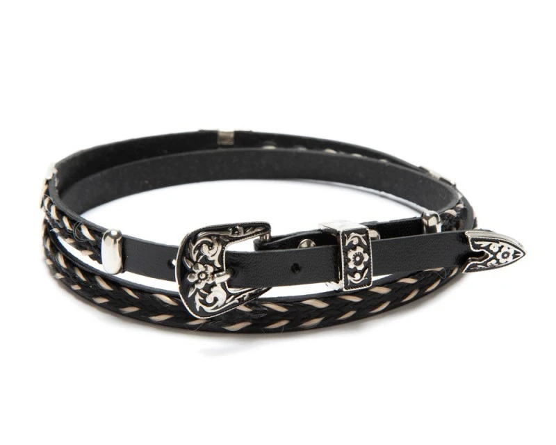 Cinta Adorno Sombrero Cowboy Con Trenzado Imitación Crin Marrón Y Negra 2 Cinta Adorno Sombrero Cowboy Con Trenzado Imitación Crin Marrón Y Negra - Imagen 2