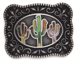 Hebilla Vaquera Mexicana Unisex Cactus Del Desierto A Color