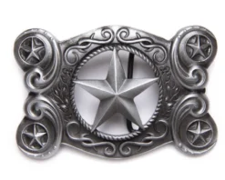 Hebilla Cowboy Vintage Cinco Estrellas Vaqueras Con Hueco Central