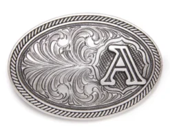 Hebilla Plateada Para Cinto Vaquero Inicial Mayúscula A