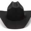 Sombrero Western Negro Fieltro Rígido De Lana Ala Ondulada Alta