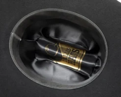 Sombrero Western Negro Fieltro Rígido De Lana Ala Ondulada Alta -Moda Complementos Tienda MON 2 3X BK interior2