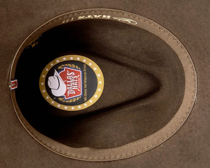 Sombrero Cowboy Estilo Outback Marrón Con Cinta De Cuero Adornada Con Piedras Turquesas 5 Sombrero Cowboy Estilo Outback Marrón Con Cinta De Cuero Adornada Con Piedras Turquesas - Imagen 5