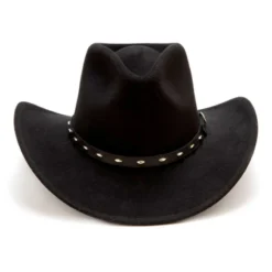 Sombrero Fieltro Negro Moda Western Dallas Hats Con Cinta Negra -Moda Complementos Tienda Outlaw 3 2