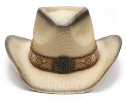 Sombrero Cowgirl Paja Rígida Natural Para Mujer Con Dibujo Floral Cosido Y Grabado En Cuero 11 Sombrero Cowgirl Paja Rígida Natural Para Mujer Con Dibujo Floral Cosido Y Grabado En Cuero -Moda Complementos Tienda Paola 2