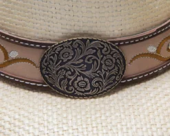 Sombrero Cowgirl Paja Rígida Natural Para Mujer Con Dibujo Floral Cosido Y Grabado En Cuero 10 Sombrero Cowgirl Paja Rígida Natural Para Mujer Con Dibujo Floral Cosido Y Grabado En Cuero -Moda Complementos Tienda Paola 4
