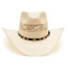 Sombrero Blanco Paja Dura Estilo Cowboy Copa Puntiaguda Con Aberturas