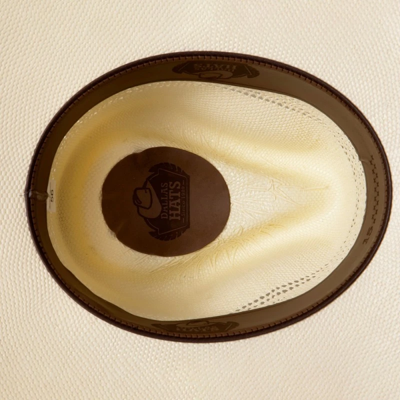 Sombrero Blanco Paja Dura Estilo Cowboy Copa Puntiaguda Con Aberturas 4 Sombrero Blanco Paja Dura Estilo Cowboy Copa Puntiaguda Con Aberturas - Imagen 4