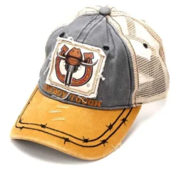 Gorra Vaquero Longhorn Estilo Trucker Cap Aspecto Desgastado Visera Amarilla Alambre Espino Bordado 5 Gorra Vaquero Longhorn Estilo Trucker Cap Aspecto Desgastado Visera Amarilla Alambre Espino Bordado -Moda Complementos Tienda SCOTDB 1