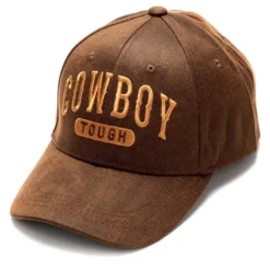 Gorra Tipo Beisbolera Marrón Envejecido Con Bordado Cowboy Tough Y Cierre Velcro -Moda Complementos Tienda SCOTOU 1