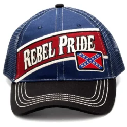 Gorra Trucker Azul Confederada Con Banda Rebel Pride Bandera Dixie