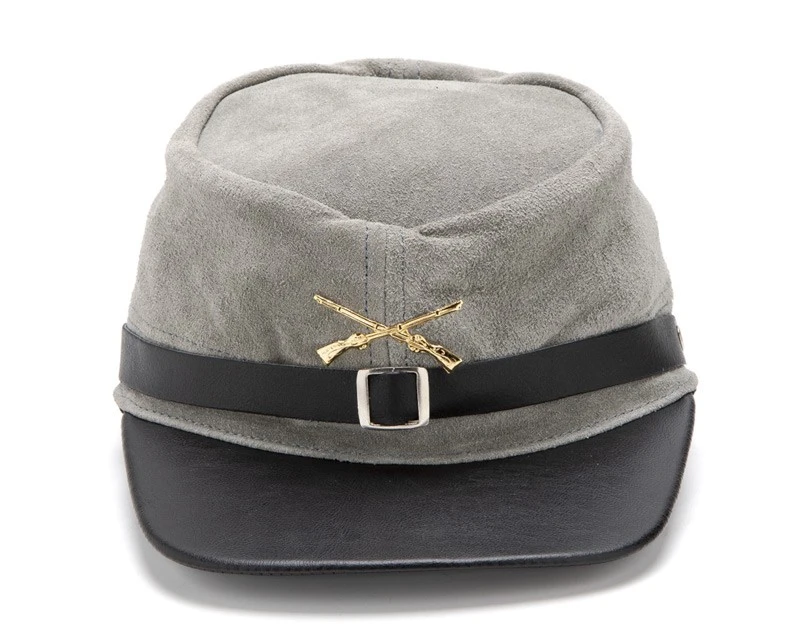 Réplica Gorra Ejército Confederado Hecha En Ante Gris