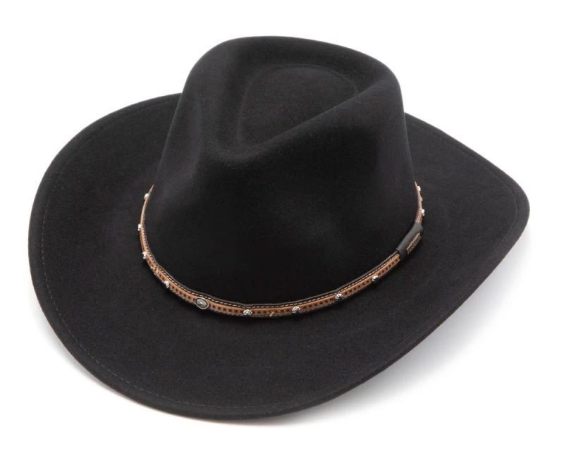 Sombrero Cowboy Negro Deformable Para Hombre Y Mujer Copa Puntiaguda 3 Sombrero Cowboy Negro Deformable Para Hombre Y Mujer Copa Puntiaguda - Imagen 3