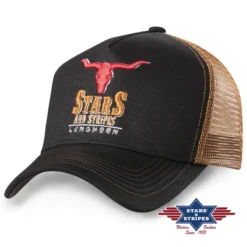 Gorra Cowboy Estilo Trucker Cap Longhorn Bordado 3D Stars And Stripes