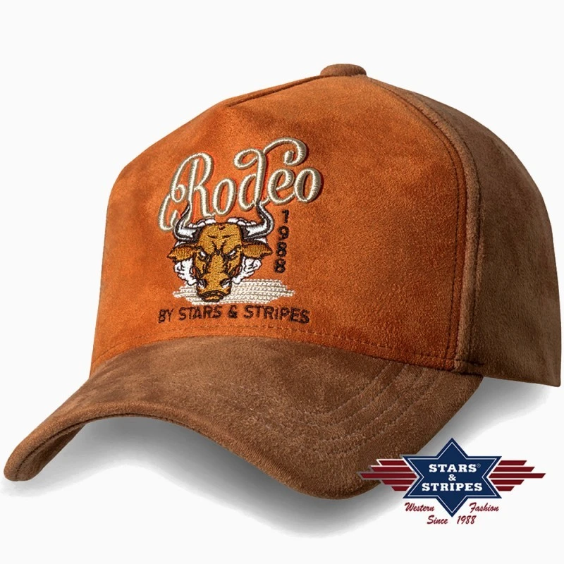 Gorra Western Americana Marrón Stars & Stripes Con Toro Rodeo Bordado 2 Gorra Western Americana Marrón Stars & Stripes Con Toro Rodeo Bordado - Imagen 2