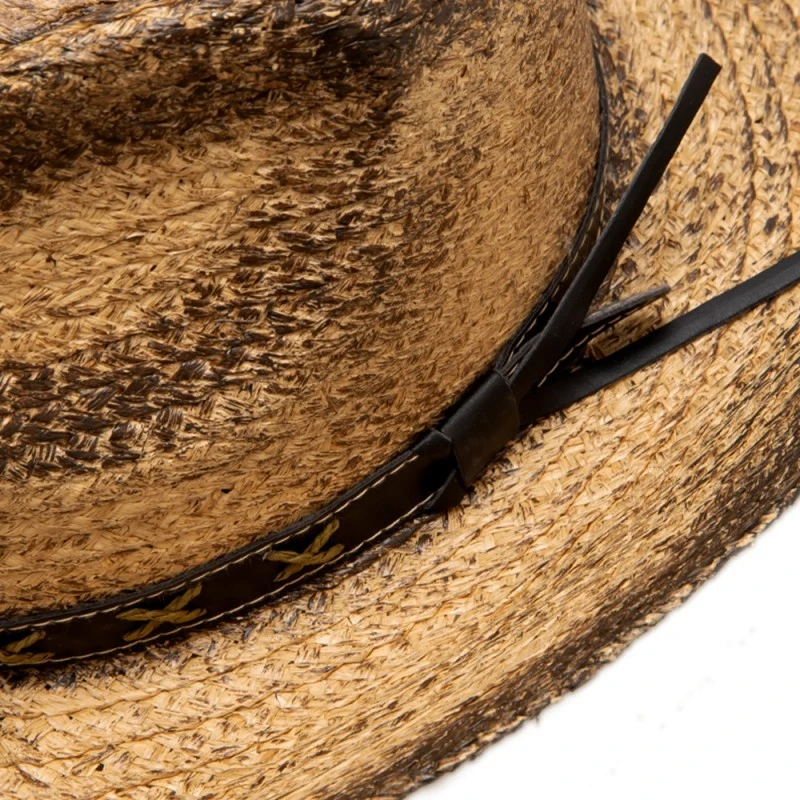 Sombrero Country Unisex Conner Hats Paja Tostada Marrón Vintage 2 Sombrero Country Unisex Conner Hats Paja Tostada Marrón Vintage - Imagen 2