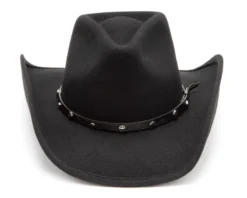 Sombrero Vaquero De Rancho Paño Negro Y Ala Doblada Para Hombre