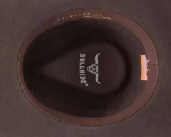 Sombrero Western Clásico Fieltro Marrón Duro Copa Pinch -Moda Complementos Tienda Thunderbird Brown 3